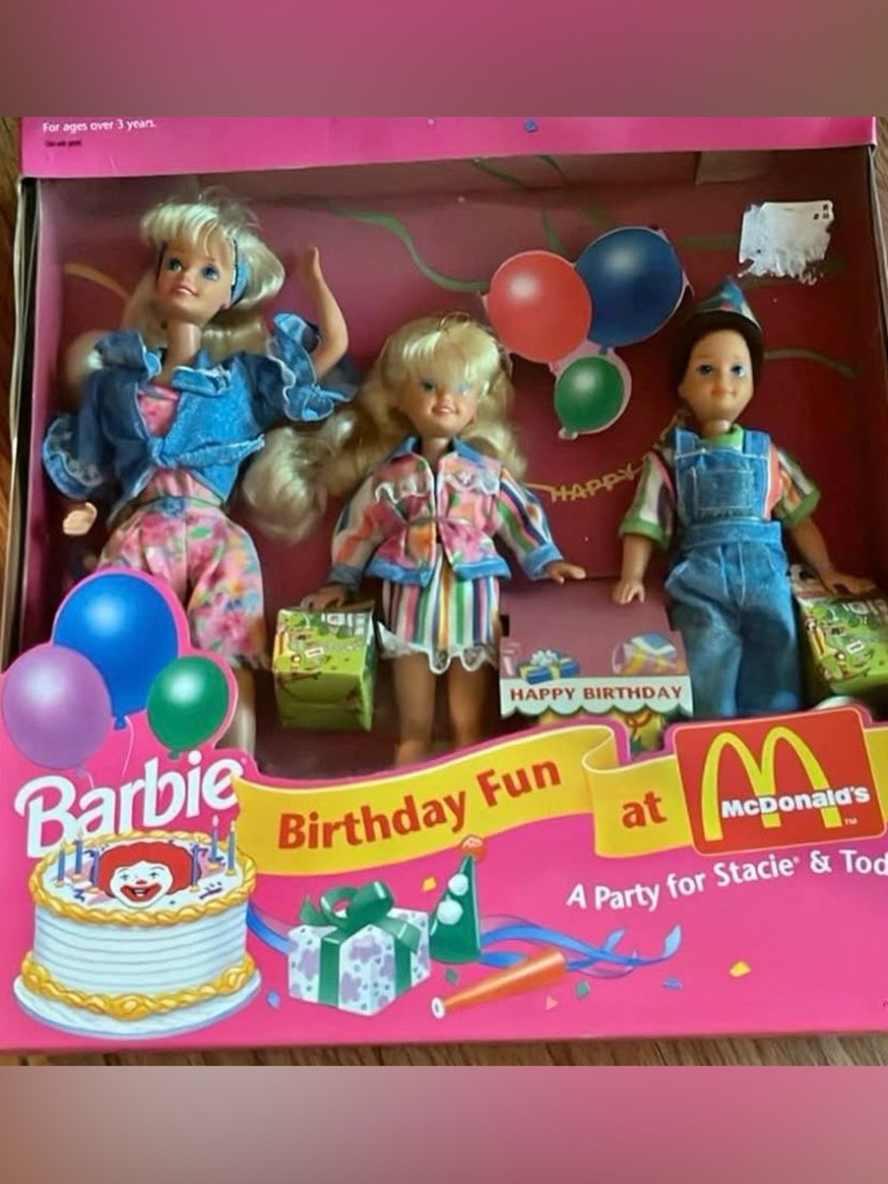 Barbie Birthday Fun at McDonald’s Doll Set - Pink, Blue, Green